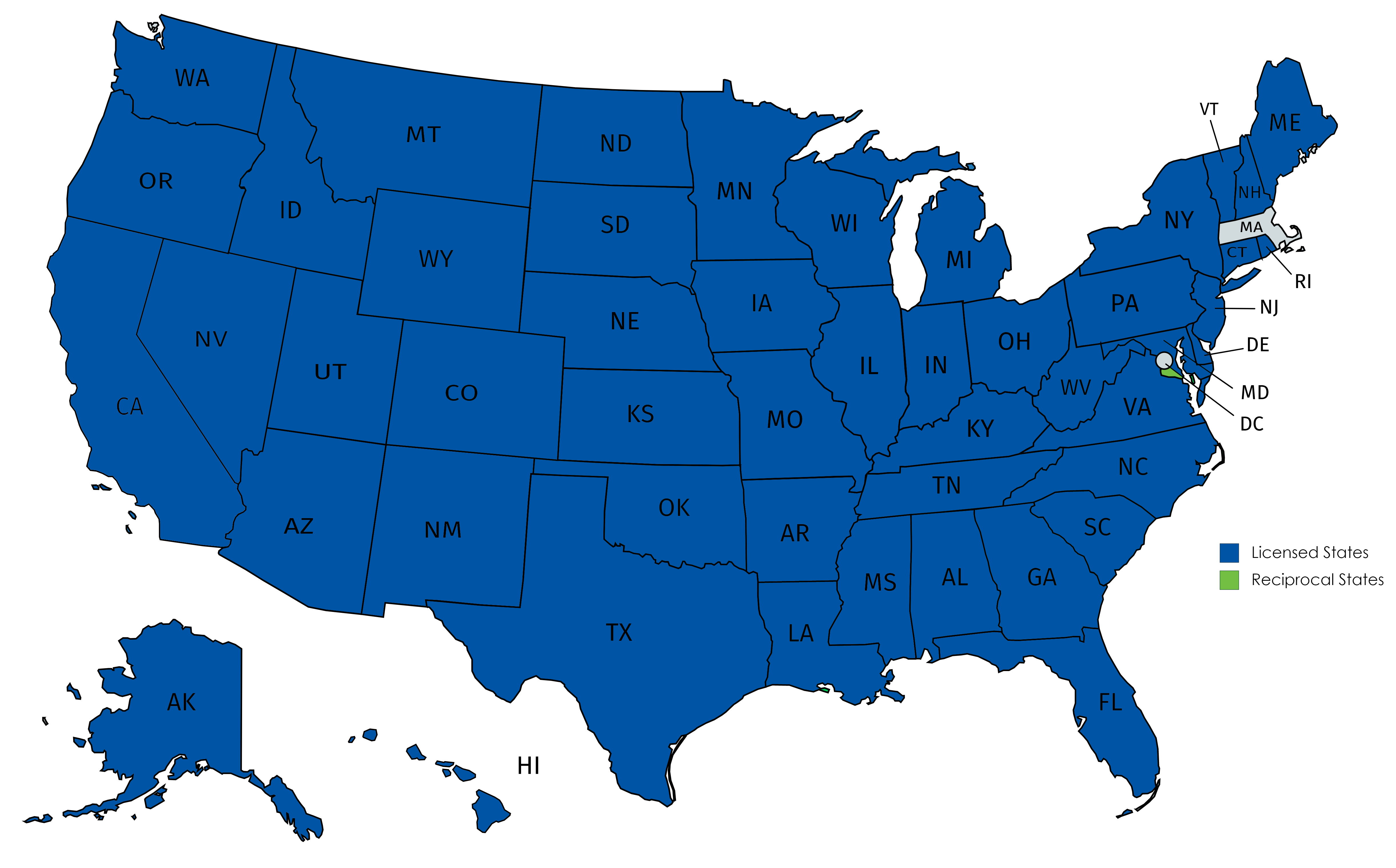 Serve Electric State License Map July 2025